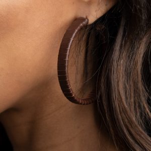 Leather-Clad Legend - Brown Earring (OS) - B:A4