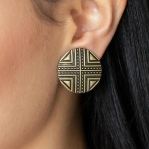 Shielded Shimmer - Brass Earring (Clip-On) (OS) - B:A4