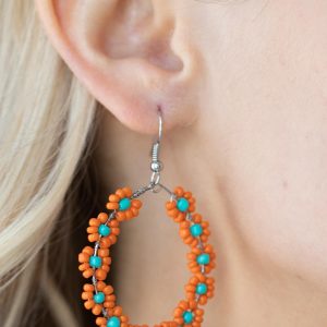 Festively Flower Child - Orange Earring (OS) - B:A4