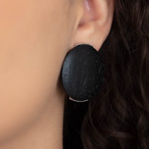 WOODWORK It - Black Earring (Clip-On) (OS)