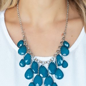 Front Row Flamboyance - Blue Necklace (OS) - B:A1