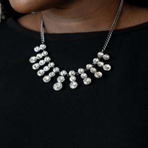 Celebrity Couture - Black Necklace (White Rhinestone) (OS) - B:A6