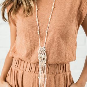 Macrame Majesty - white Necklace (OS) - B:A6