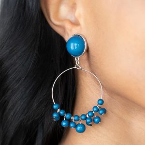 Cabaret Charm - Blue Earring (Clip-On) (OS) - B:A5