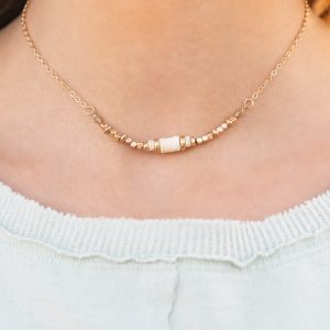 Retro Rejuvenation - Gold Choker Necklace (OS) - B:A6