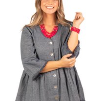 Coastal Cruise - Pink Necklace & Coastal Coastin - Pink Bracelet Set (OS) - B:A6