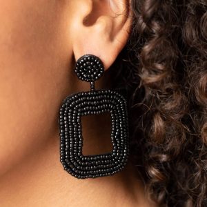 Beaded Bella - Black Earrings (OS) - B:A5