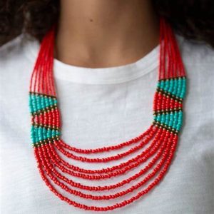 Kickin It Outback - Red Necklace (OS) - B:A6