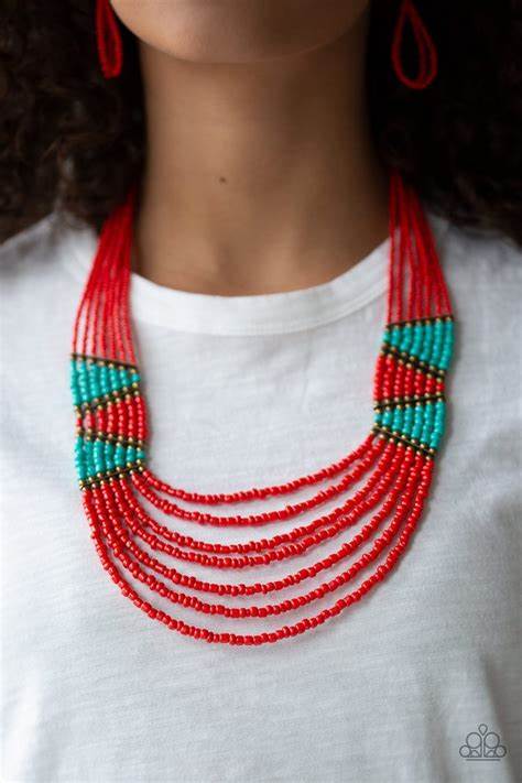 Kickin It Outback - Red Necklace (OS) - B:A6