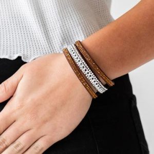 Rollin' In Rhinestones - Brown Urban Bracelet (OS) - B:A2