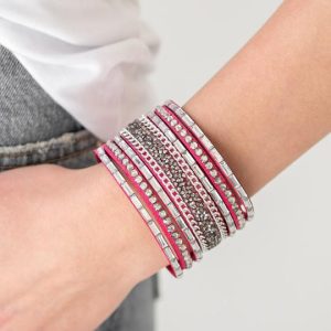 Rhinestone Rumble - Pink Urban Bracelet (OS) - B:A2