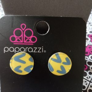 Starlet Shimmer V-Shaped Pattern - Yellow & Blue Earring (OS)