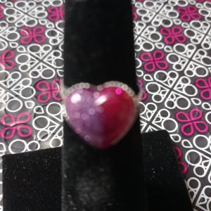 Starlet Shimmer Glitter Heart - Purple & Pink Ring (OS)