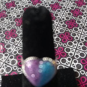 Starlet Shimmer Glitter Heart - Purple & Blue Ring (OS)