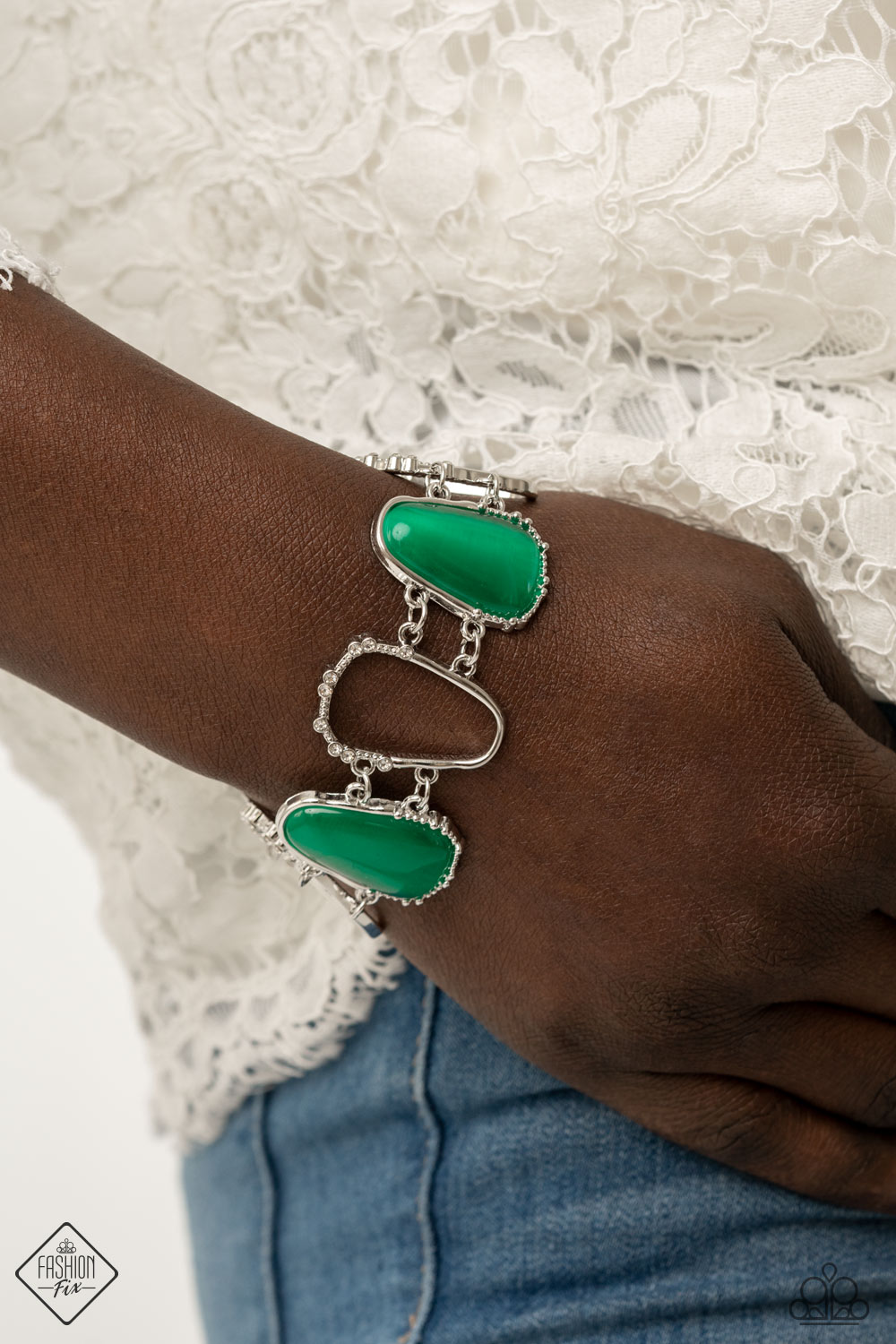 Yacht Club Couture - Green Bracelet ~ Fashion Fix March 2021 (OS) (Matching piece sold separately)