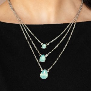 Dewy Drizzle - Green Necklace (OS)