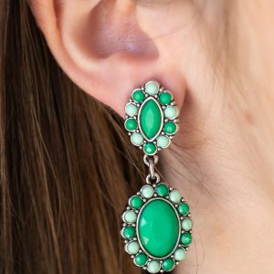 Positively Pampered - Green Earring (Clip-On) (OS)
