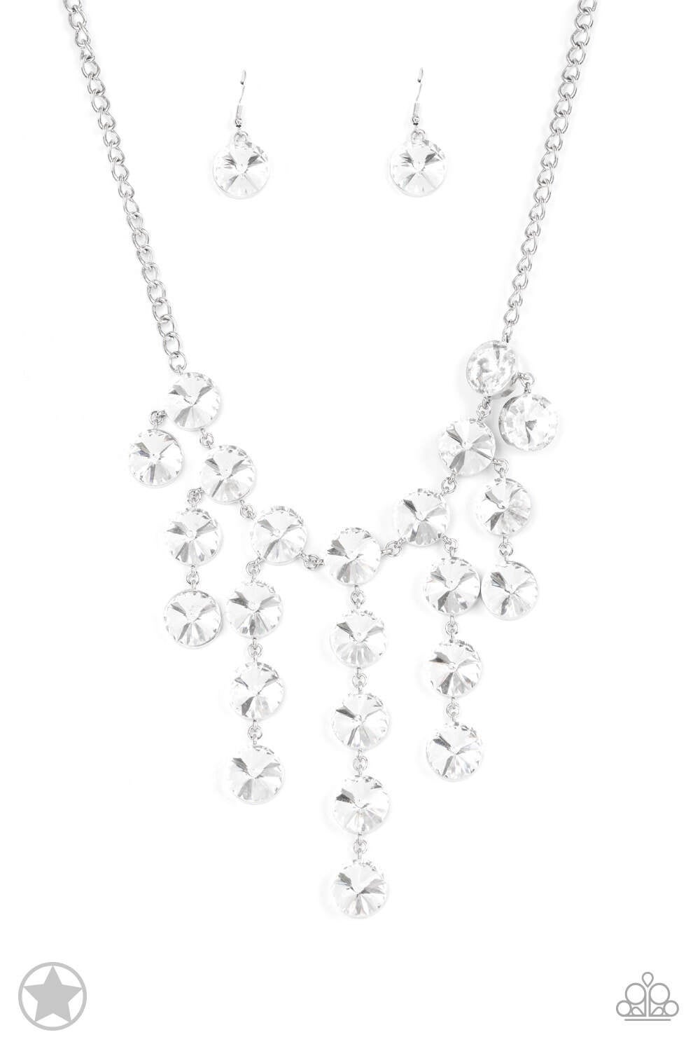 Spotlight Stunner - Silver & White Rhinestone Necklace (OS) - B:A1 - Image 2