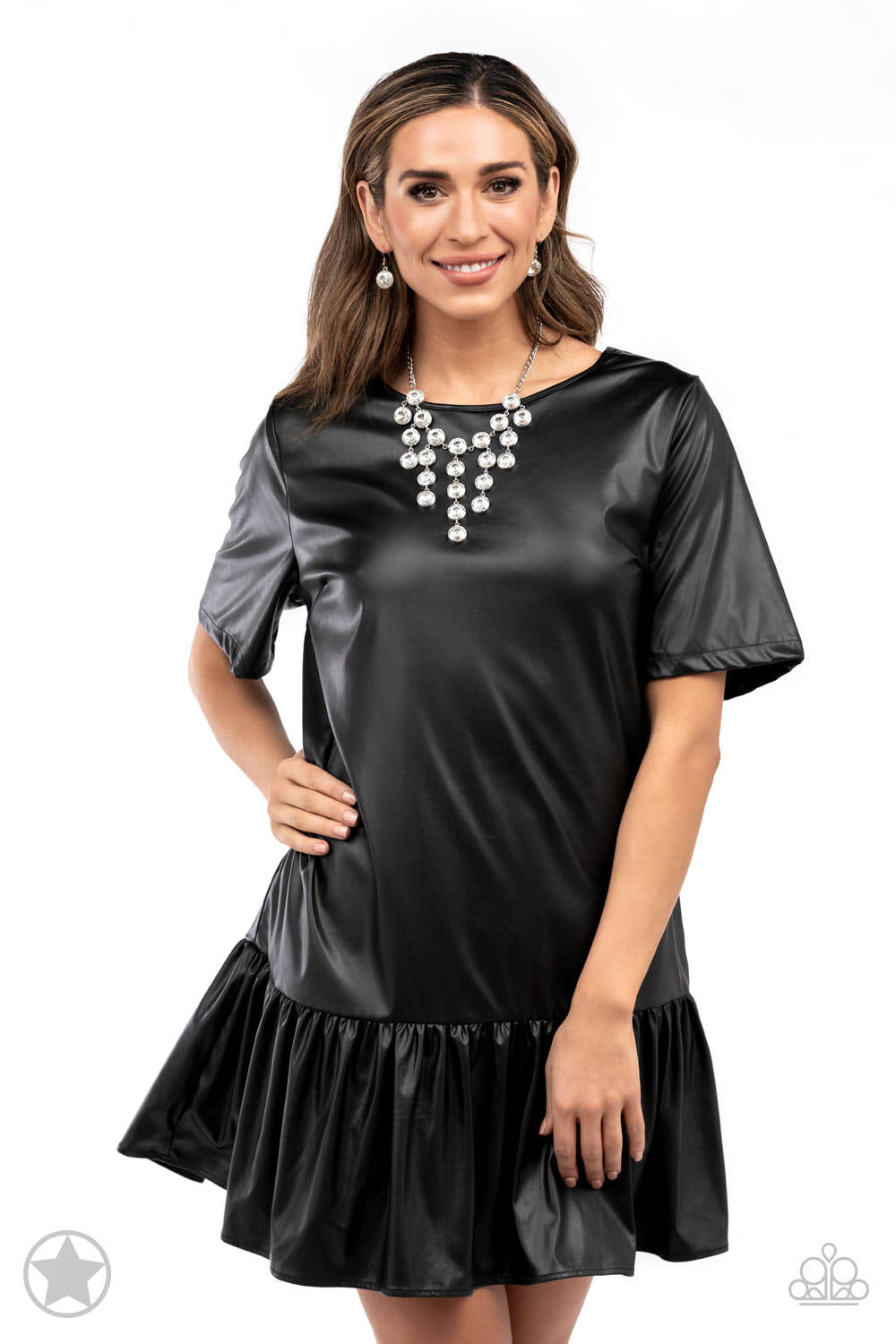 Spotlight Stunner - Silver & White Rhinestone Necklace (OS) - B:A1 - Image 4