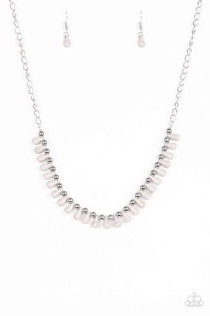 EXTINCT SPECIES - Silver Gray Teardrop Necklace (OS) - B:A1 - Image 2